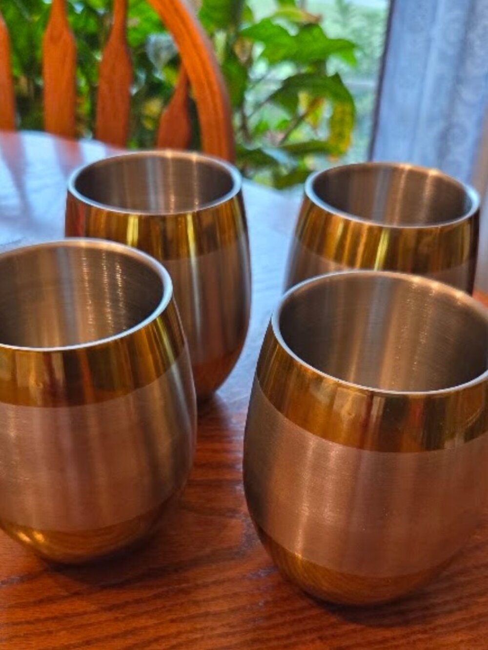 Frontgate Optima Mixed Metal Stemless Wine Glasses Set of 4